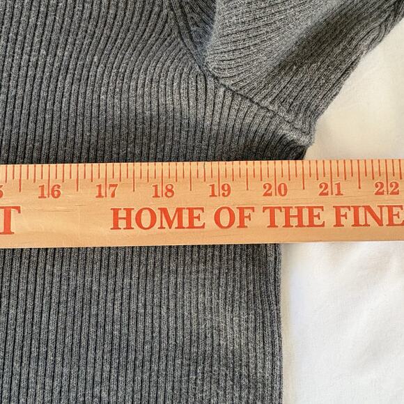 Women’s Lauren Ralph Lauren Gray Ribbed Turtleneck Sweater 100% Cotton Size 1X - Picture 11 of 12